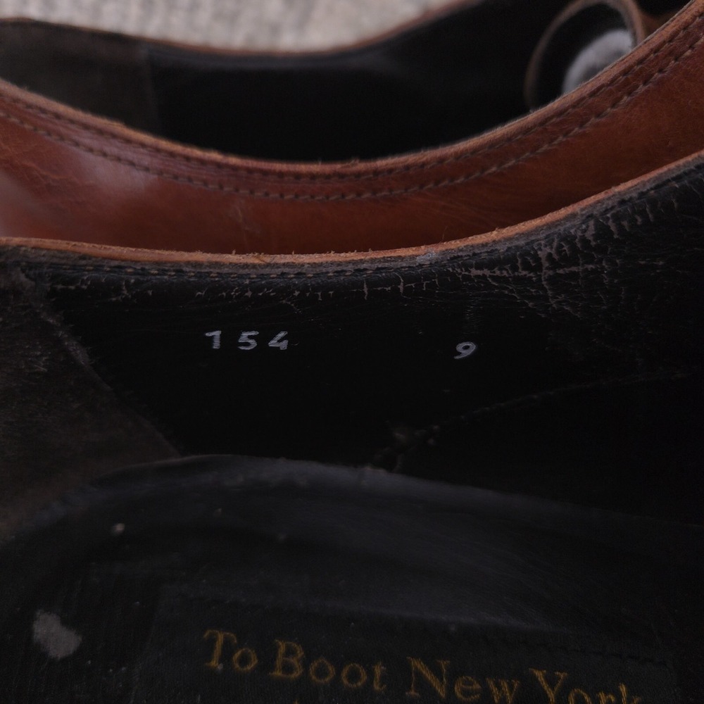 To Boot New York Shoes Mens Size 9 *NEW‎ SOLES* Cap Toe Dress Lace Up Leather - Picture 14 of 15